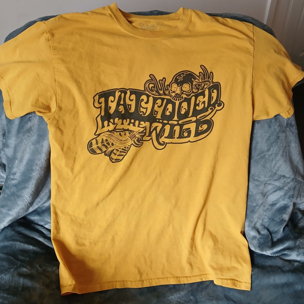 Vintage Mustard "Tattooed In The Wild" Tshirt- Large